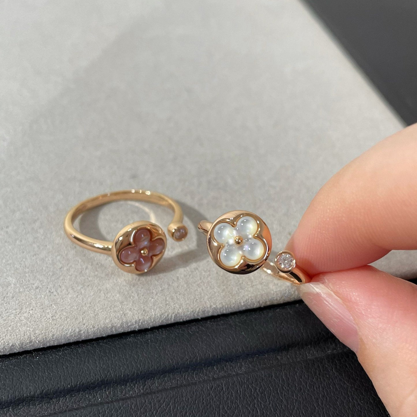 [Mystic]SUN 1 DIAMOND PINK MOP RING