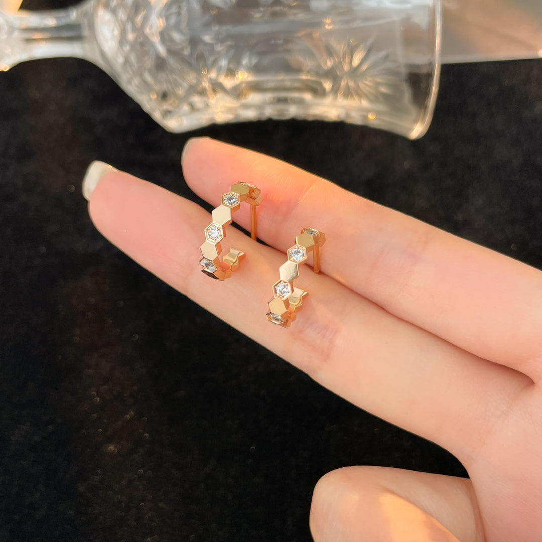 [Mystic]BEE LOVE DIAMOND HOOP EARRINGS