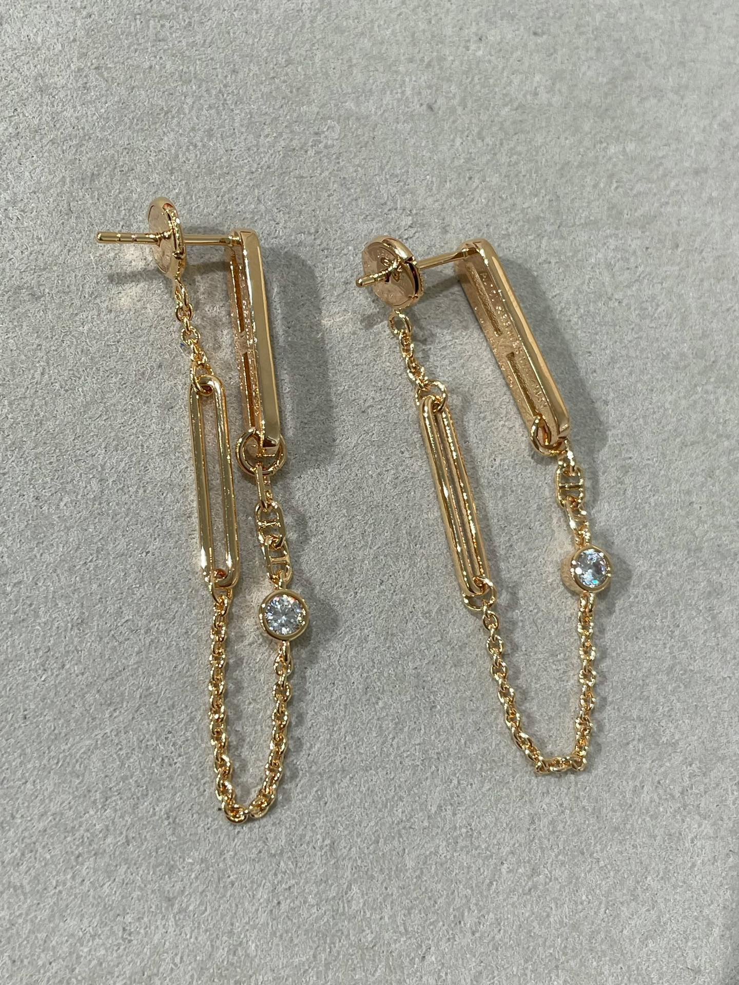 [Mystic]CHAINE CHAOS DIAMOND DROP EARRINGS
