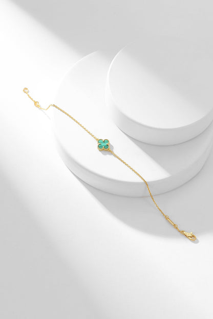 [Mystic]CLOVER BRACELET MALACHITE 1 MOTIF