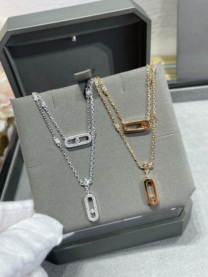 [Mysitc] MOVE 2 ROW DIAMOND NECKLACE