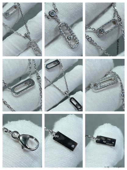 [Mysitc] MOVE 2 ROW DIAMOND NECKLACE