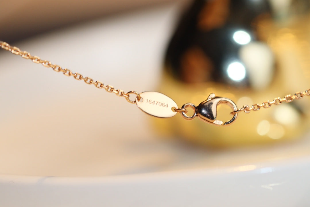 [Mystic]JEUX MALACHITE 1 DIAMOND PINK GOLD NECKLACE