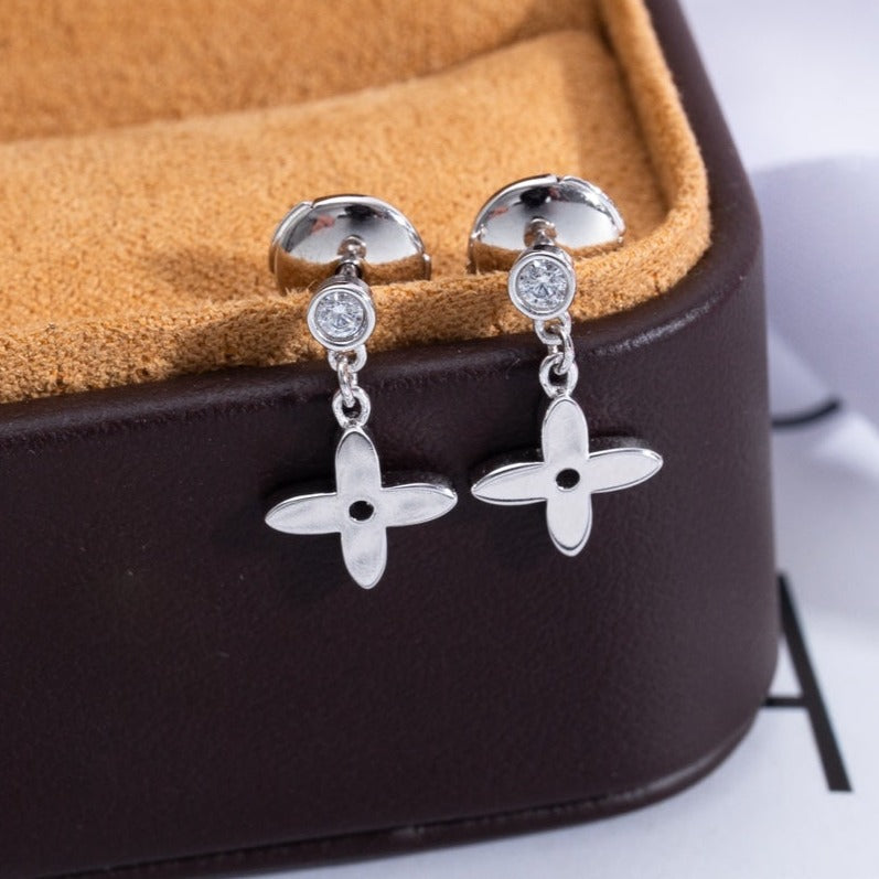 [Mystic]VIDYLLE SILVER DIAMOND MINI DROP EARRINGS