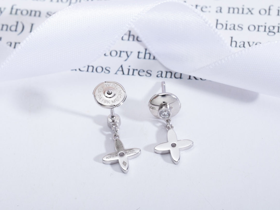 [Mystic]VIDYLLE SILVER DIAMOND MINI DROP EARRINGS