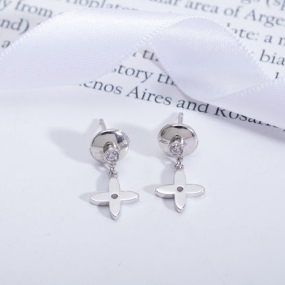 [Mystic]VIDYLLE SILVER DIAMOND MINI DROP EARRINGS