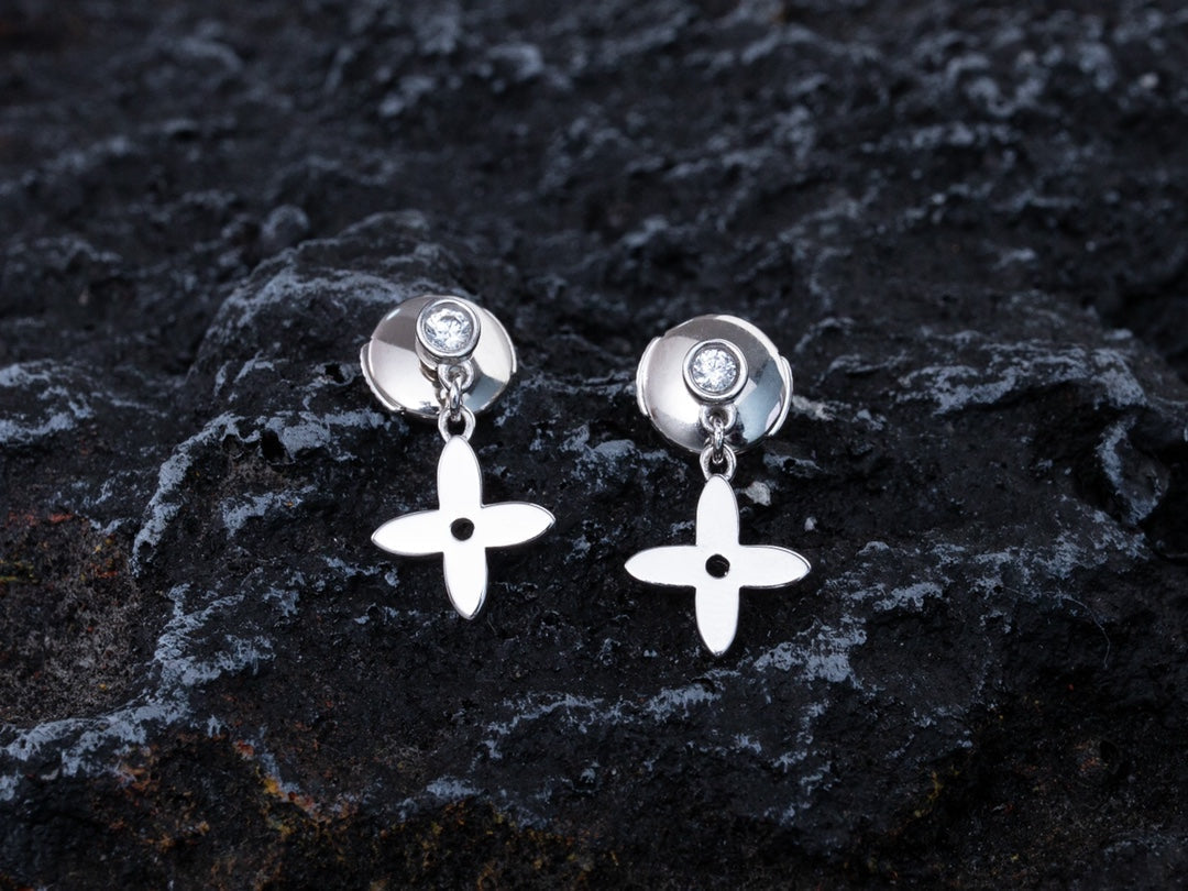 [Mystic]VIDYLLE SILVER DIAMOND MINI DROP EARRINGS