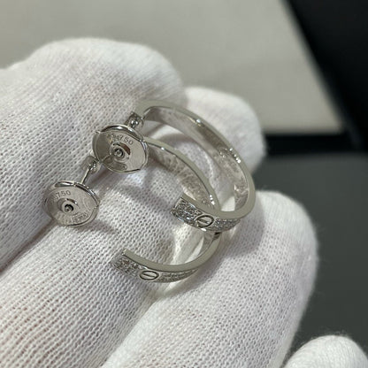 [Mystic]LOVE DIAMOND SILVER HOOP EARRINGS