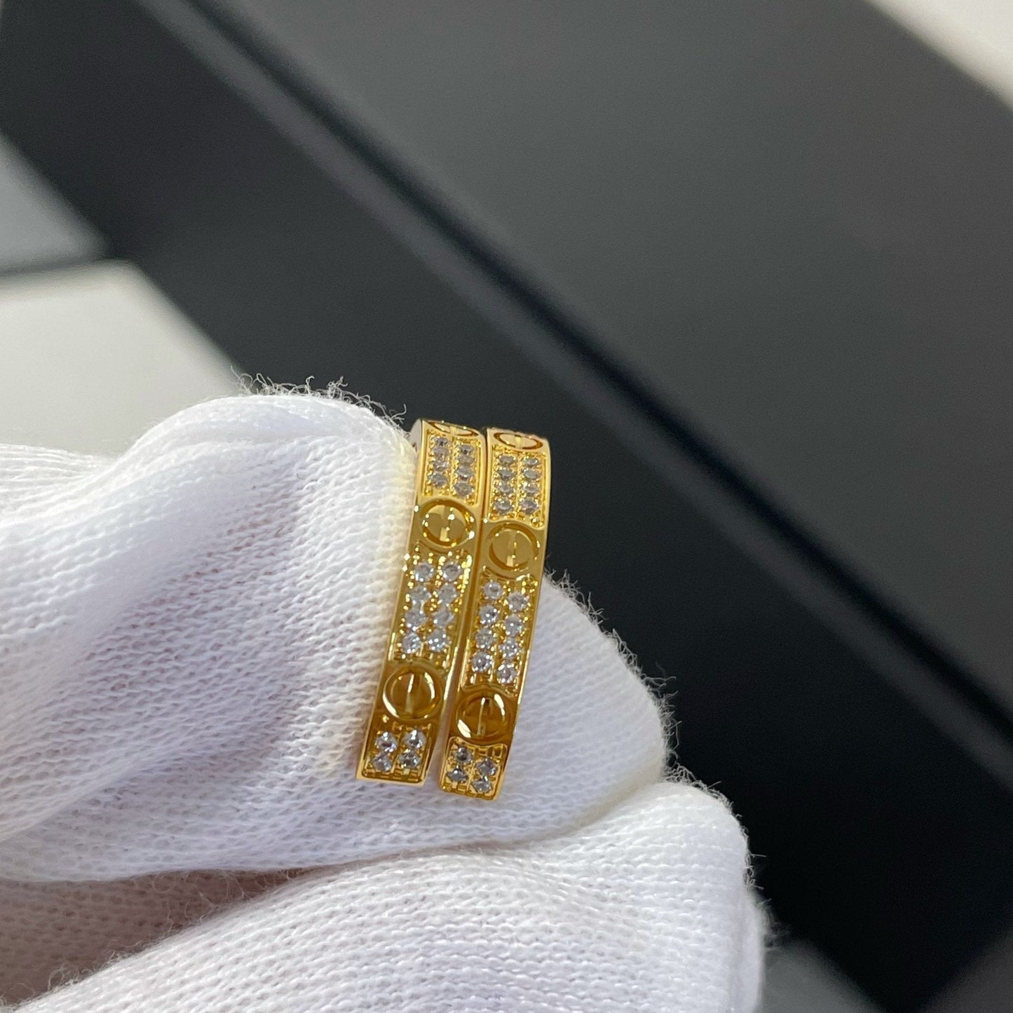 [Mystic Crown]LOVE DIAMOND GOLD HOOP EARRINGS