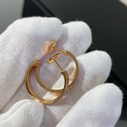 [Mystic]LOVE DIAMOND PINK GOLD HOOP EARRINGS