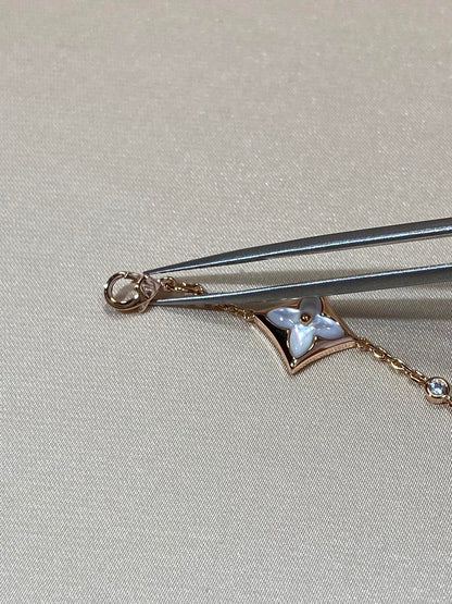 [Mystic]STAR 4 MOTIF MOP DIAMOND PINK GOLD BRACELET