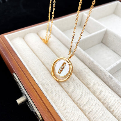 [Mysitc]  MOVE MOP PINK GOLD NECKLACE