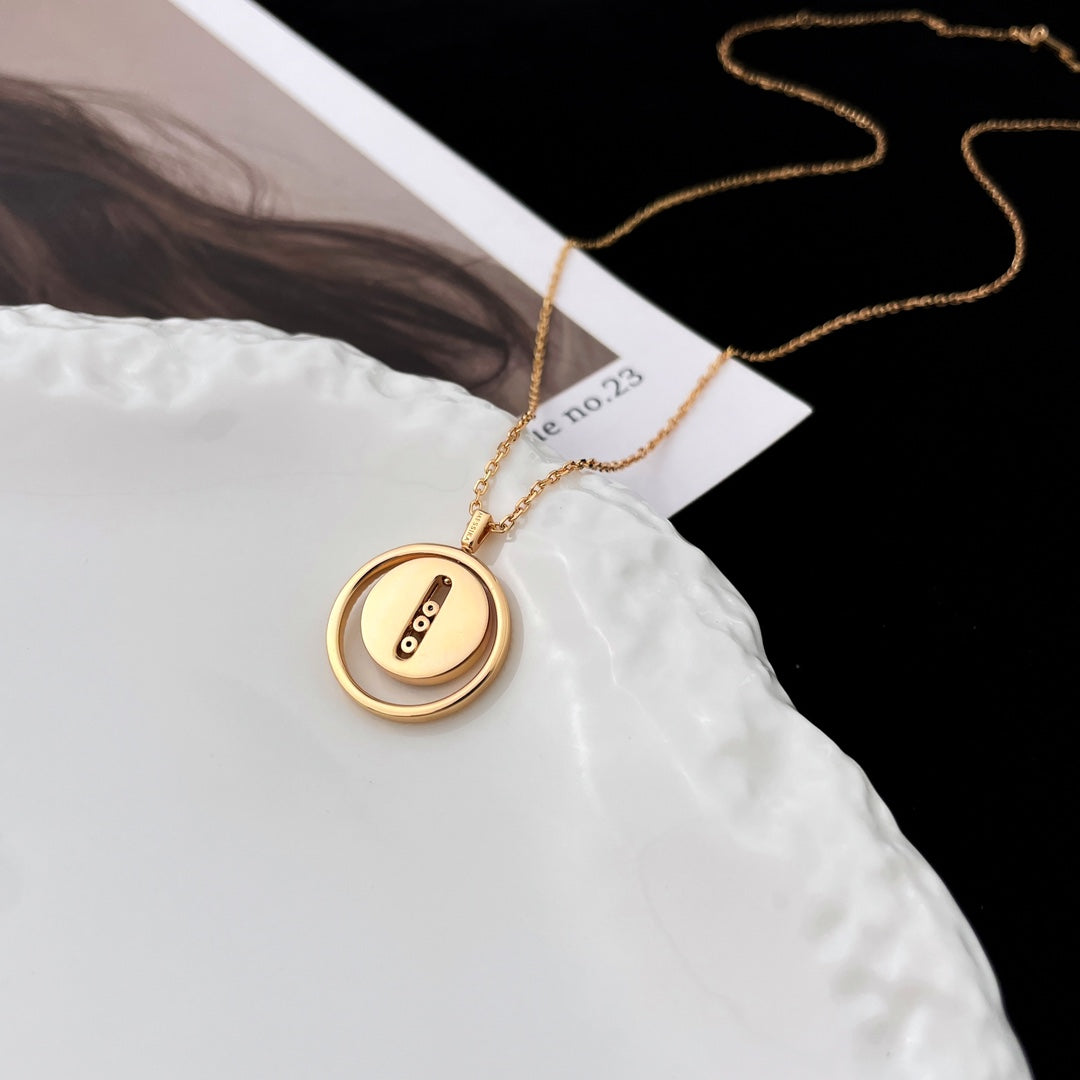 [Mysitc]  MOVE MOP PINK GOLD NECKLACE