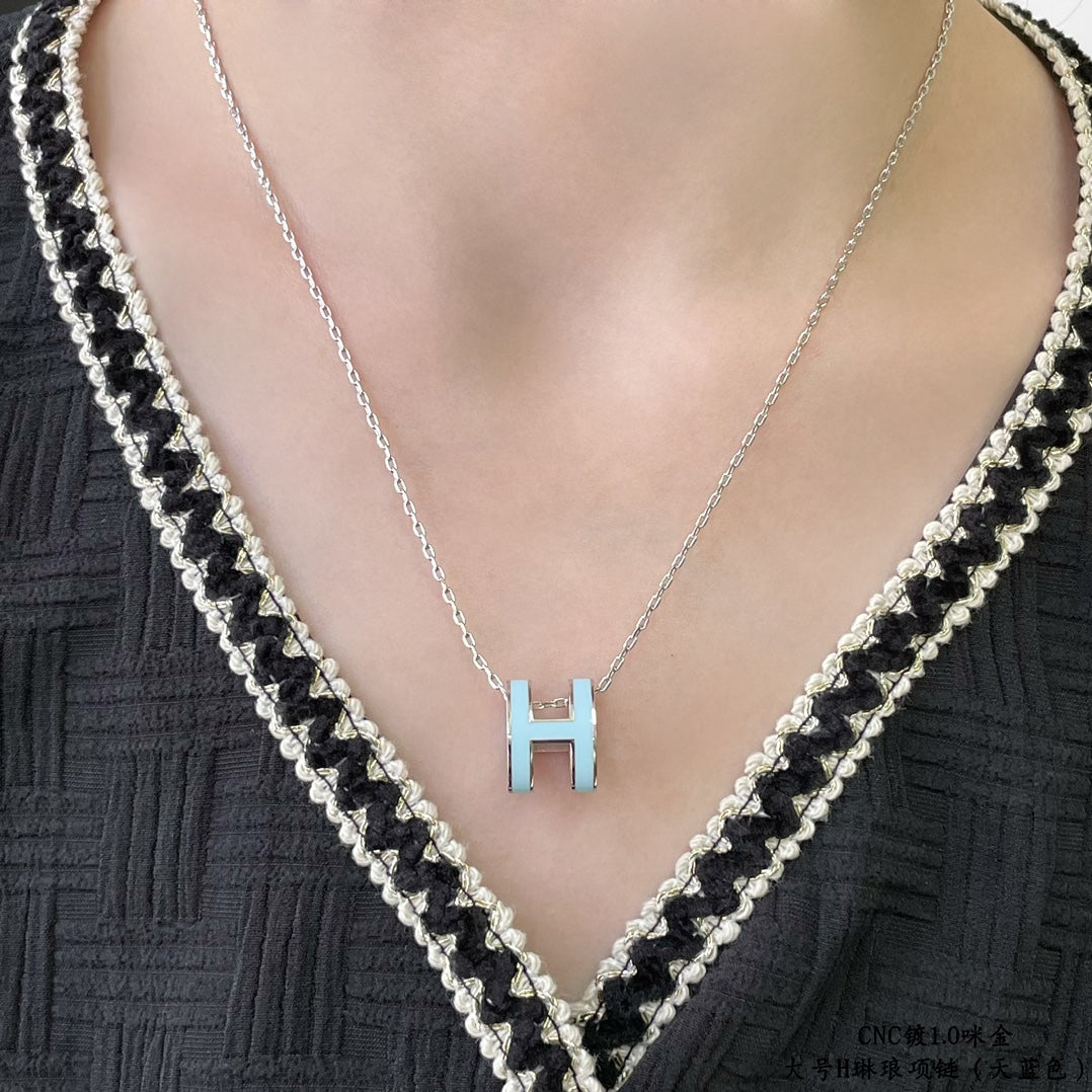 [Mystic]POP H SKY BLUE NECKLACE