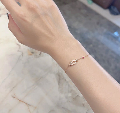 [Mystic]FORCE 10 DIAMOND CHAIN LINK PINK GOLD BRACELET