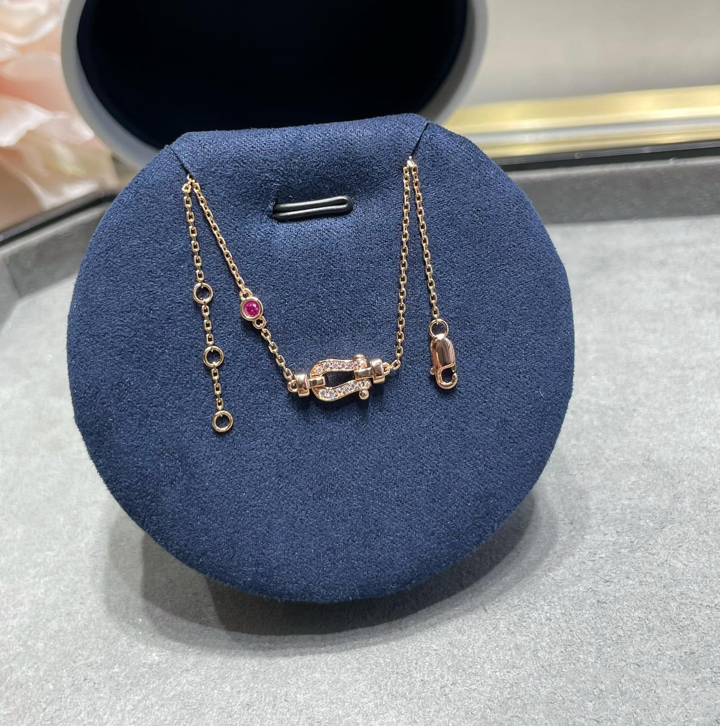 [Mystic]FORCE 10 DIAMOND CHAIN LINK PINK GOLD BRACELET