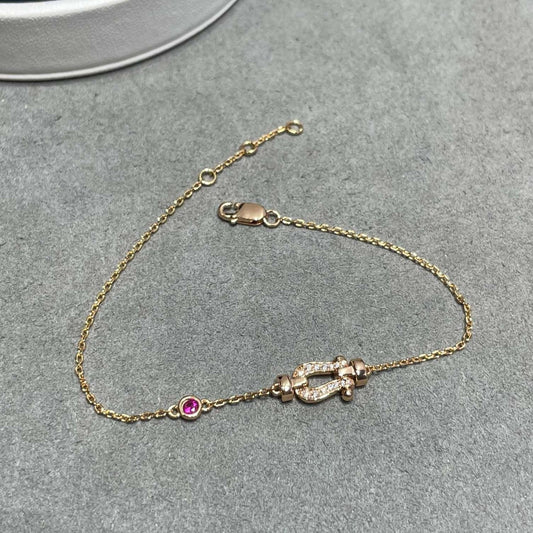 [Mystic]FORCE 10 DIAMOND CHAIN LINK PINK GOLD BRACELET