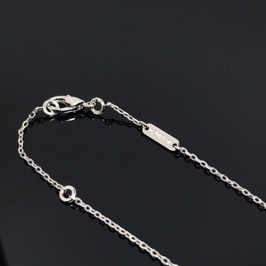 [Mystic]CLOVER PIETERSITE SILVER LONG NECKLACE