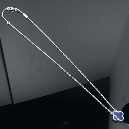 [Mystic]CLOVER PIETERSITE SILVER LONG NECKLACE