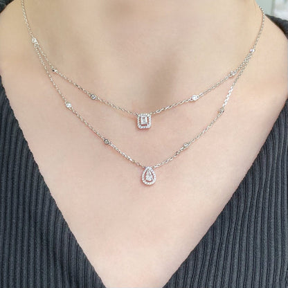 [Mysitc] MY TWIN 2 ROW DIAMOND NECKLACE