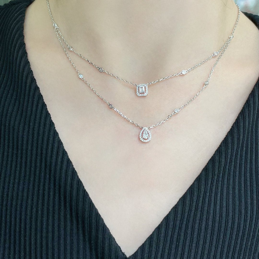 [Mysitc] MY TWIN 2 ROW DIAMOND NECKLACE