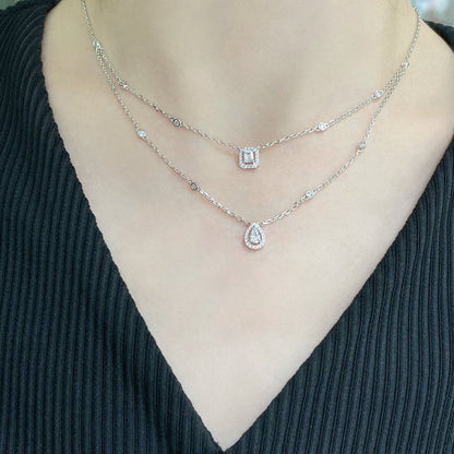 [Mysitc] MY TWIN 2 ROW DIAMOND NECKLACE