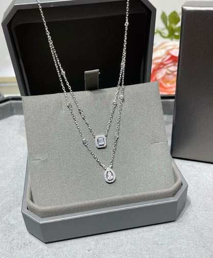 [Mysitc] MY TWIN 2 ROW DIAMOND NECKLACE