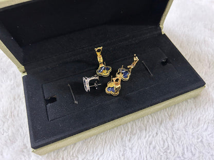 [Mystic]CLOVER PIETERSITE MEDIUM STUD EARRINGS