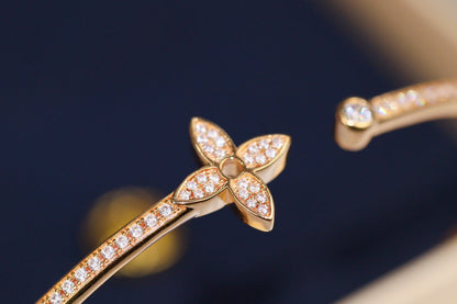 [Mystic]IDYLLE PINK GOLD OPEN BRACELET DIAMOND PAVED