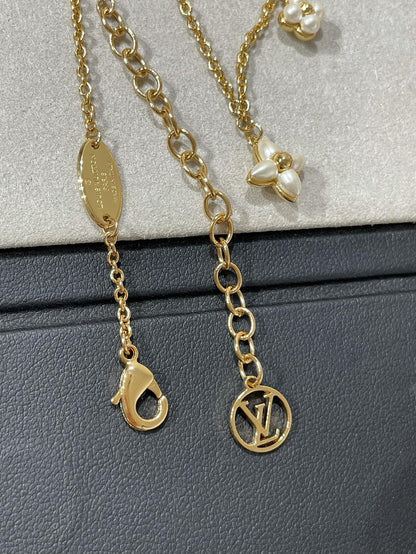[Mystic]FLOWERGRAM GOLD MOP DOUBLE ROW NECKLACE