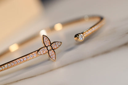 [Mystic]IDYLLE GOLD OPEN BRACELET DIAMOND PAVED