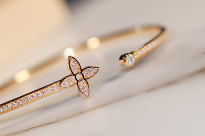 [Mystic]IDYLLE GOLD OPEN BRACELET DIAMOND PAVED