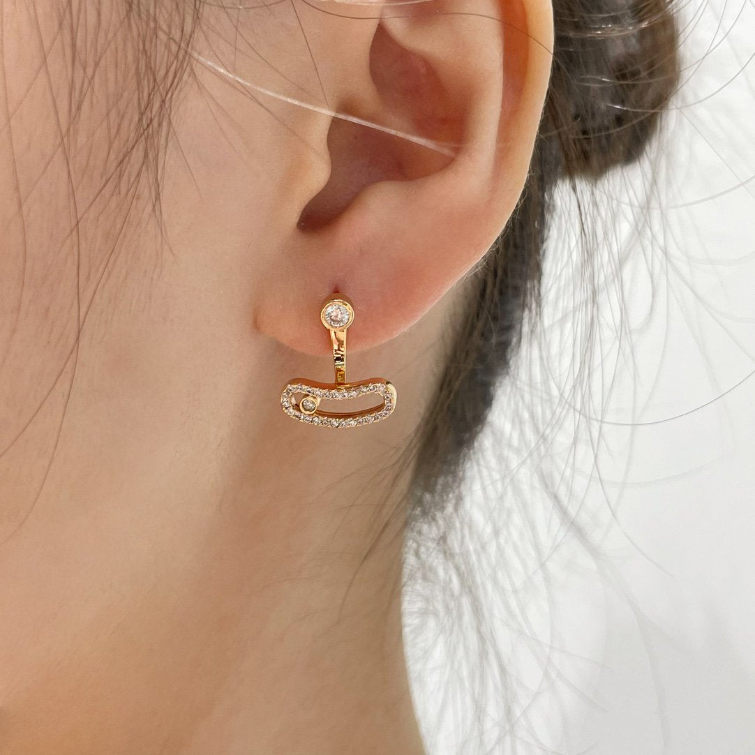 [Mysitc] MOVE UNO PINK GOLD DIAMOND EARRINGS