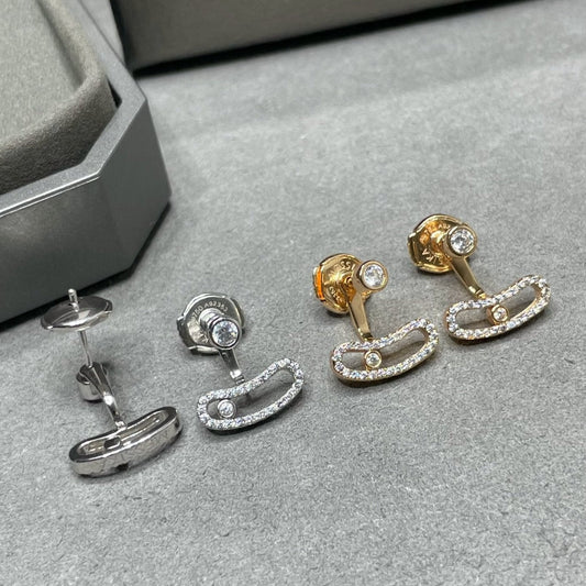 [Mysitc] MOVE UNO PINK GOLD DIAMOND EARRINGS