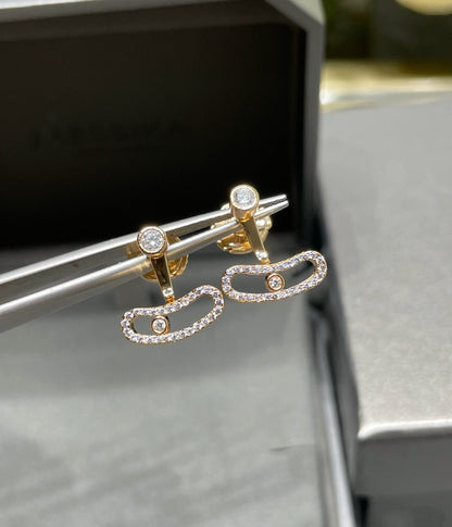 [Mysitc] MOVE UNO PINK GOLD DIAMOND EARRINGS