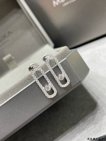 [Mysitc] MOVE UNO STUD DIAMOND PAVED EARRINGS