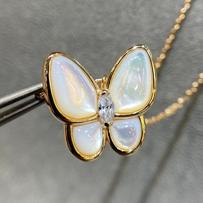 [Mystic]BUTTERFLY MOP DIAMOND NECKLACE