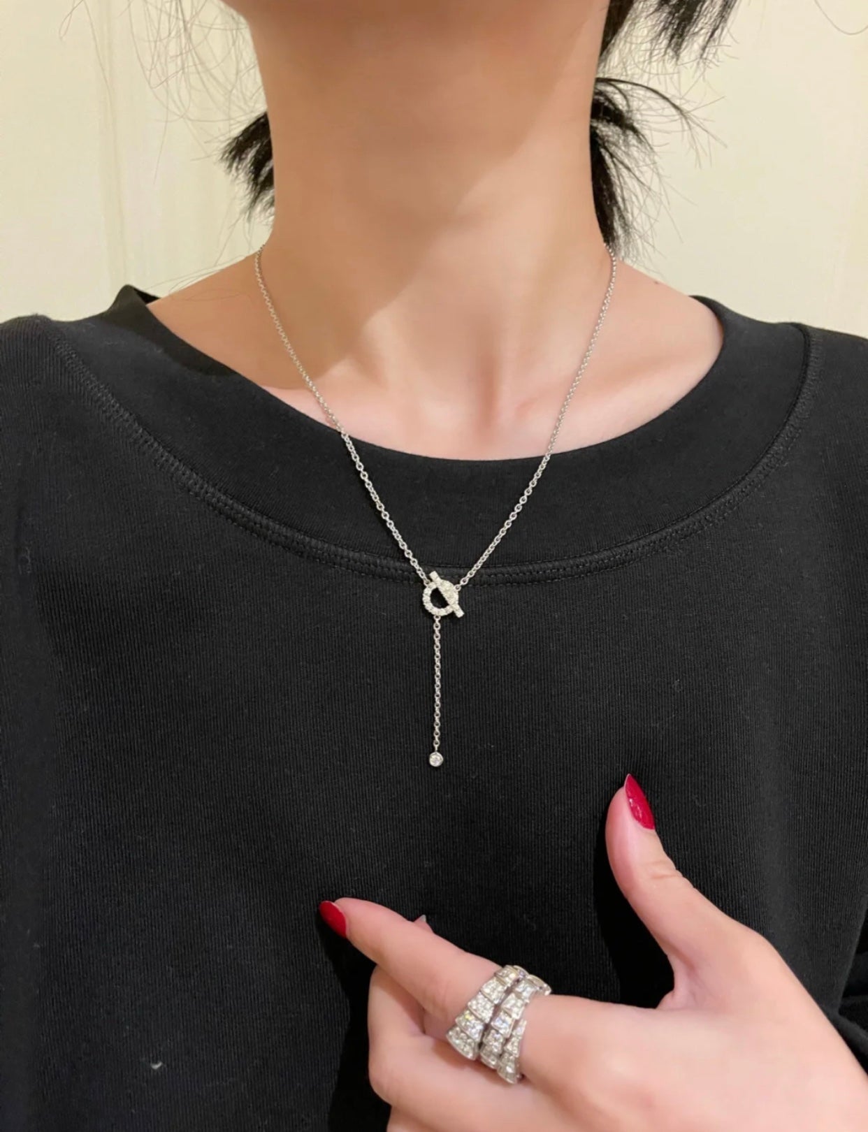 [Mystic Crown]FINESSE SILVER DIAMOND NECKLACE