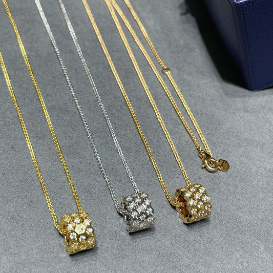[Mystic Crown]BEE LOVE DIAMOND PAVED 3 ROW NECKLACE