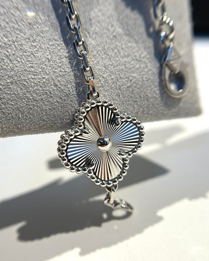 [Mystic]CLOVER 5 MOTIF SILVER DIAMOND BRACELET