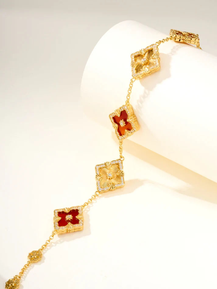 [Mystic]B.C.L ENAMELED Five-Flower Bracelet£¨Various Colors) BIG SIZE