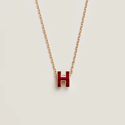 [Mystic]HM CLIC RED ENAMEL GOLD NECKLACE