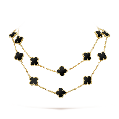 [Mystic]CLOVER 20 MOTIFS ONYX NECKLACE