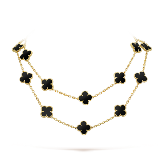 [Mystic]CLOVER 20 MOTIFS ONYX NECKLACE