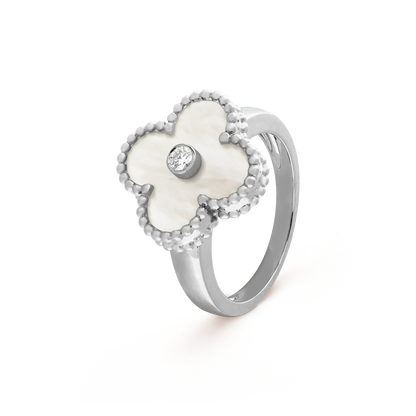 [Mystic]CLOVER SILVER MOP DIAMOND RING