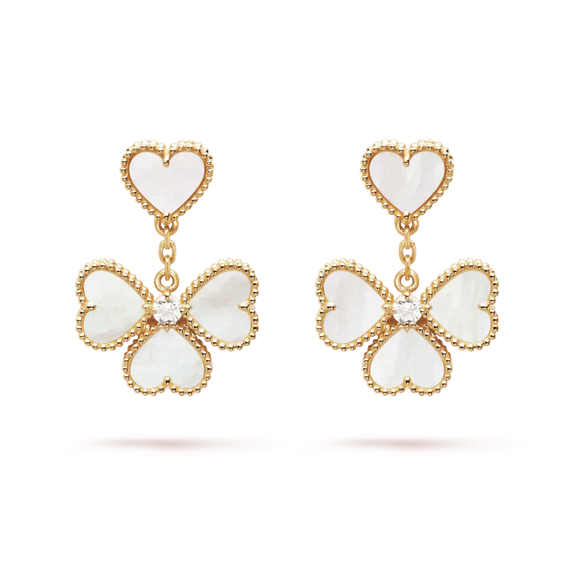 [Mystic]CLOVER SWEET WHITE MOP EARRINGS