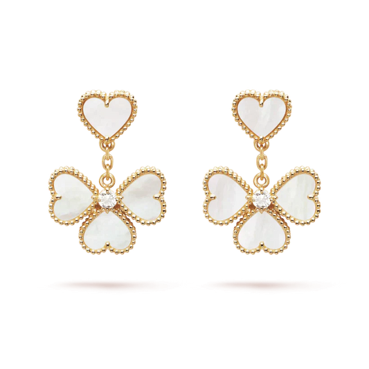 [Mystic]CLOVER SWEET WHITE MOP EARRINGS