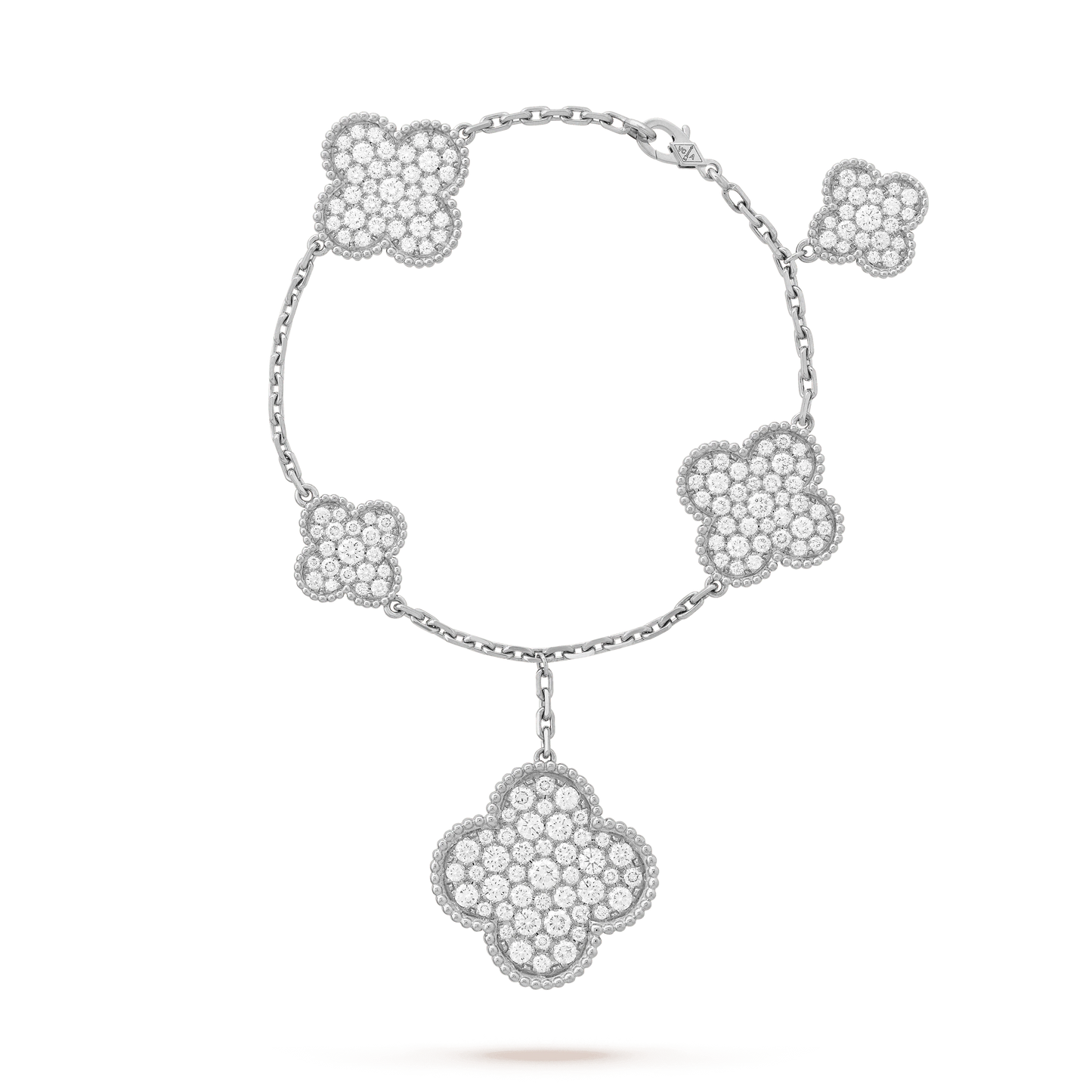 [Mystic]CLOVER 6 MOTIFS SILVER DIAMOND BRACELET