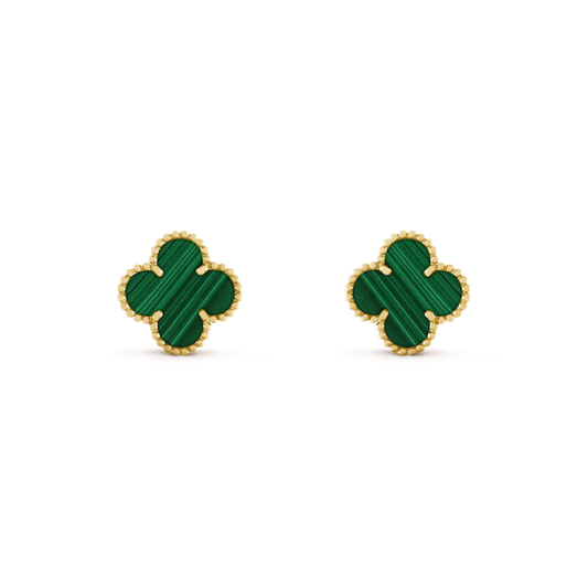 [Mystic]CLOVER MEDIUM 1 MOTIFS MALACHITE  EARRINGS