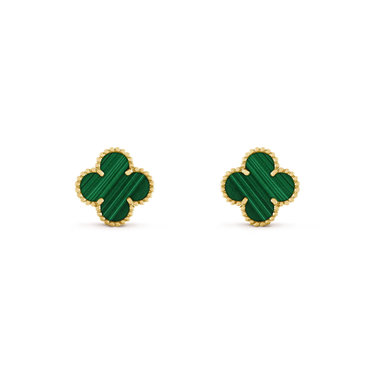 [Mystic Crown]CLOVER MEDIUM 1 MOTIFS MALACHITE  EARRINGS